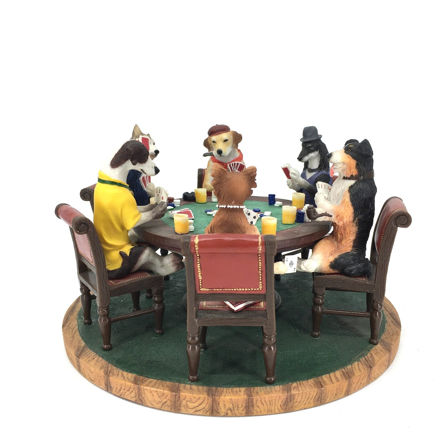 Gambling Dogs Playing Poker Figurine