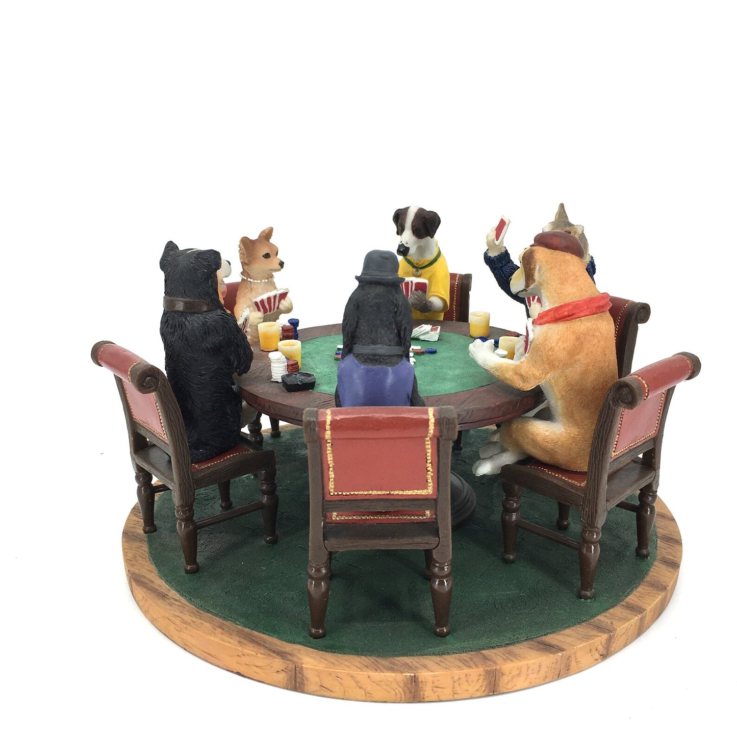 Gambling Dogs Playing Poker Figurine
