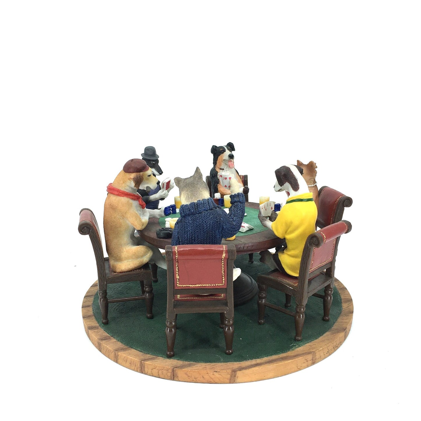 Gambling Dogs Playing Poker Figurine