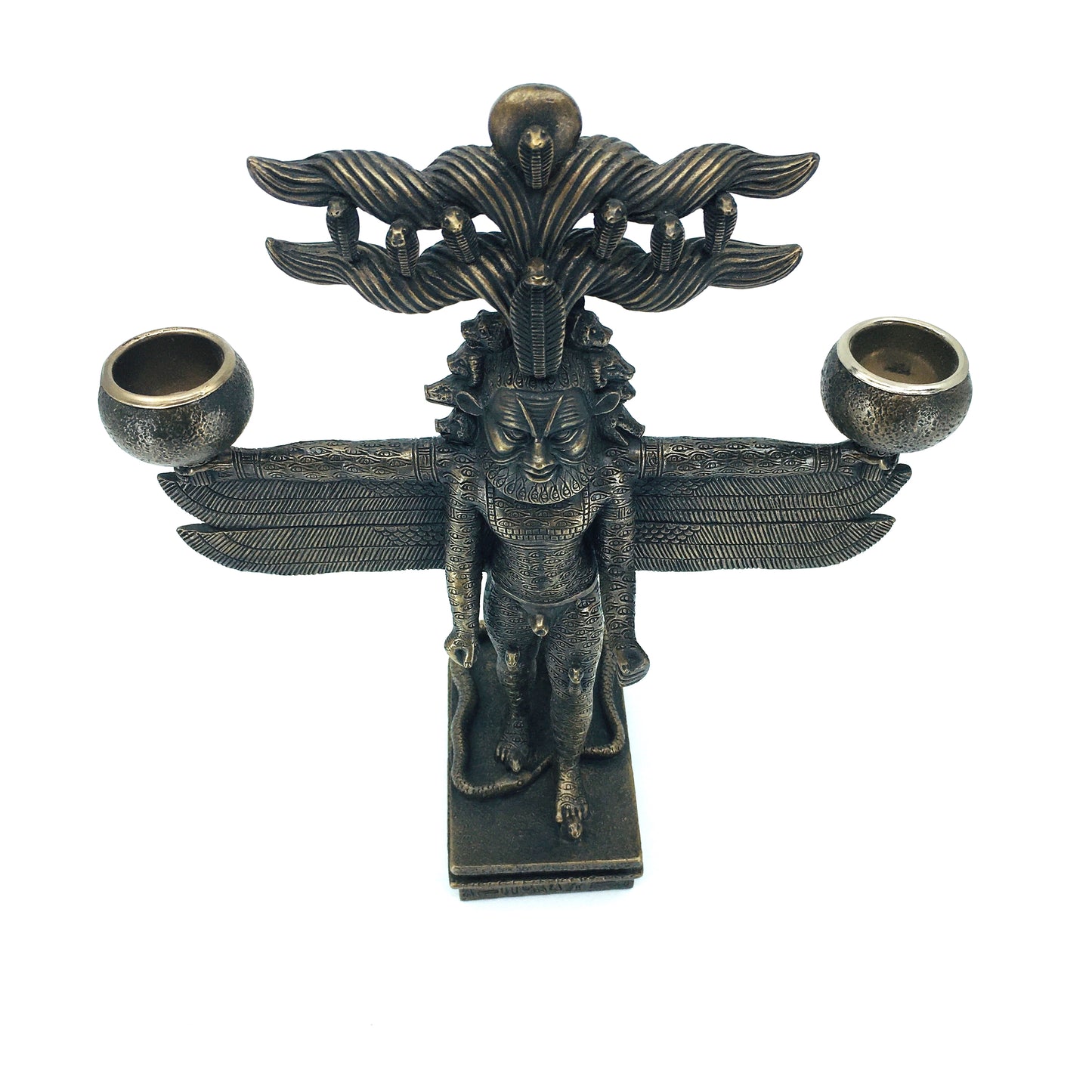 Antik Mısır Mitoloji Temalı ve Figürlü Dekoratif İkili Şamdan