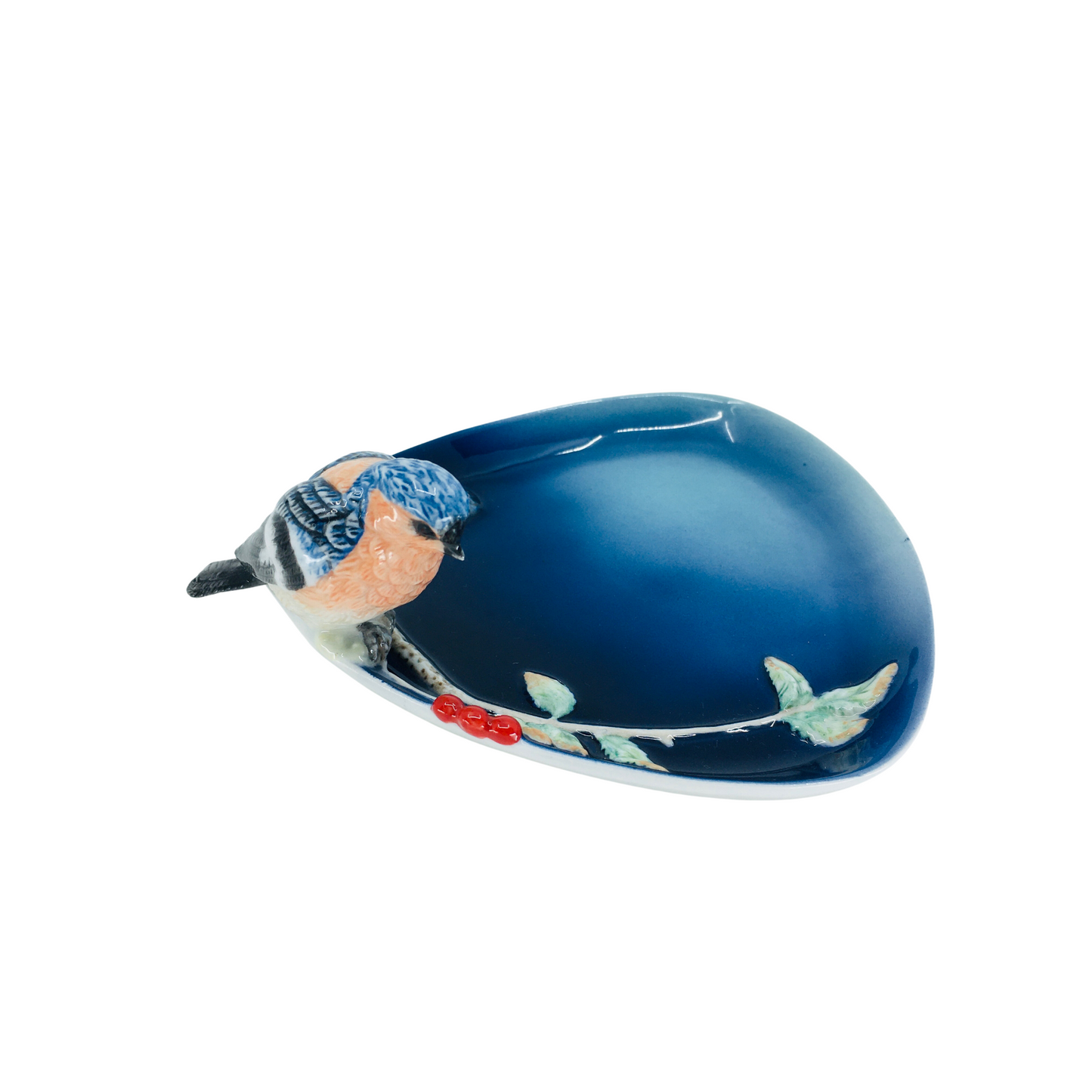 Ardıç Kuşu Figürlü Küçük Porselen Takı ve Yüzük Tabağı