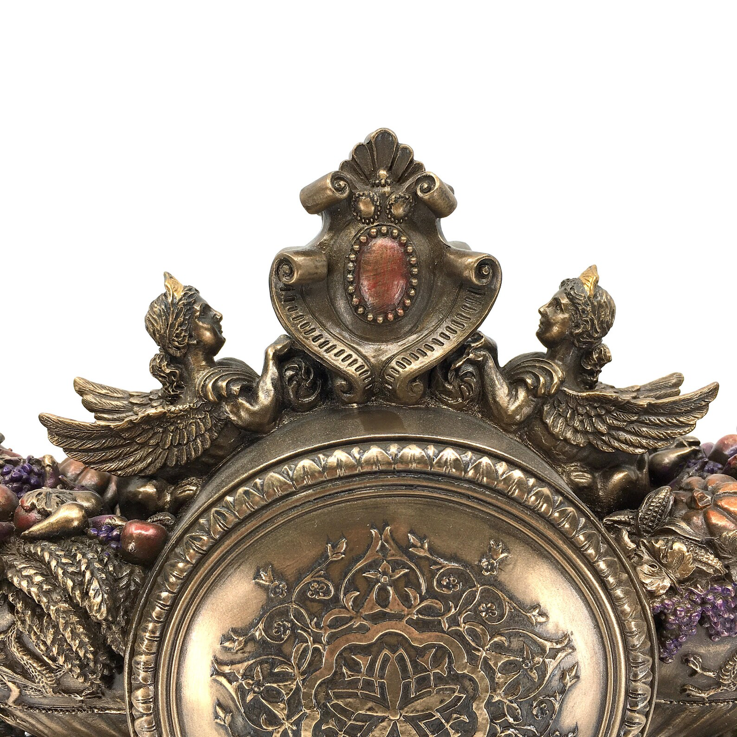 Mythological Desktop Large Decorative Clock with Atlas and Angel Figures
