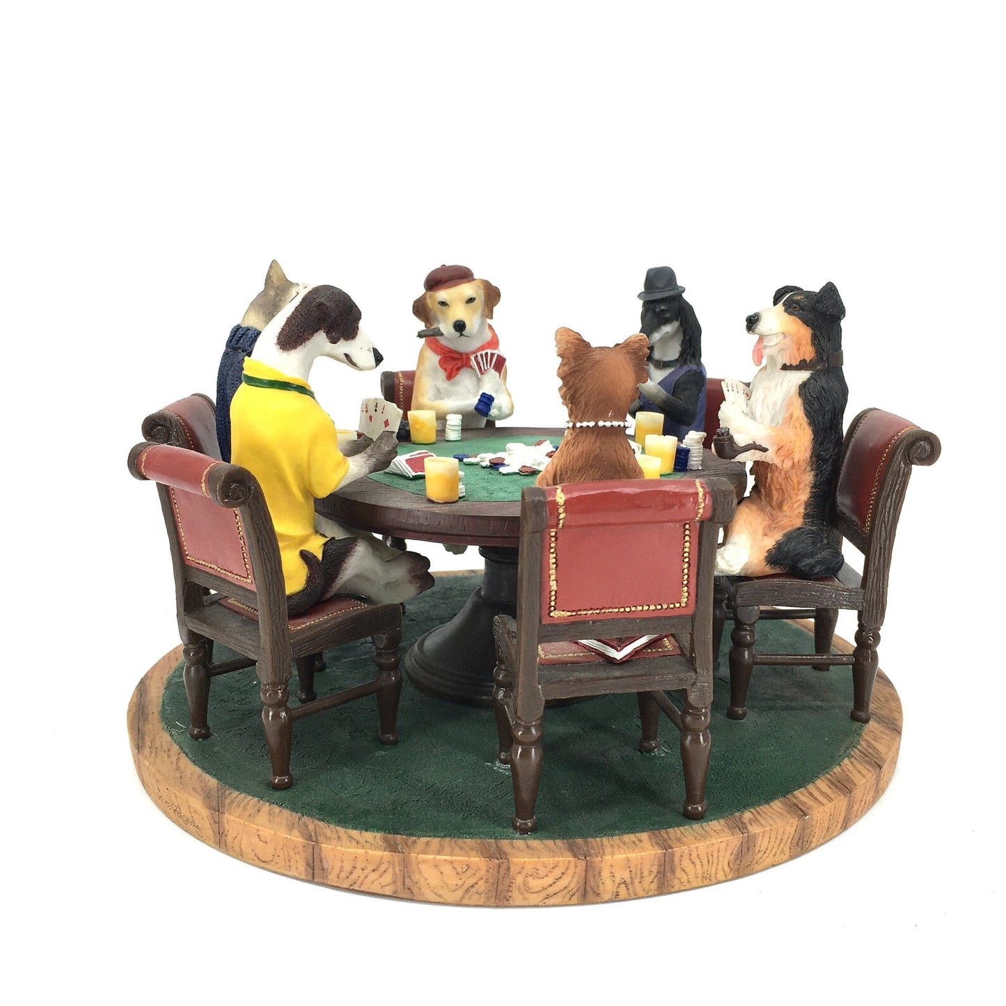 Gambling Dogs Playing Poker Figurine