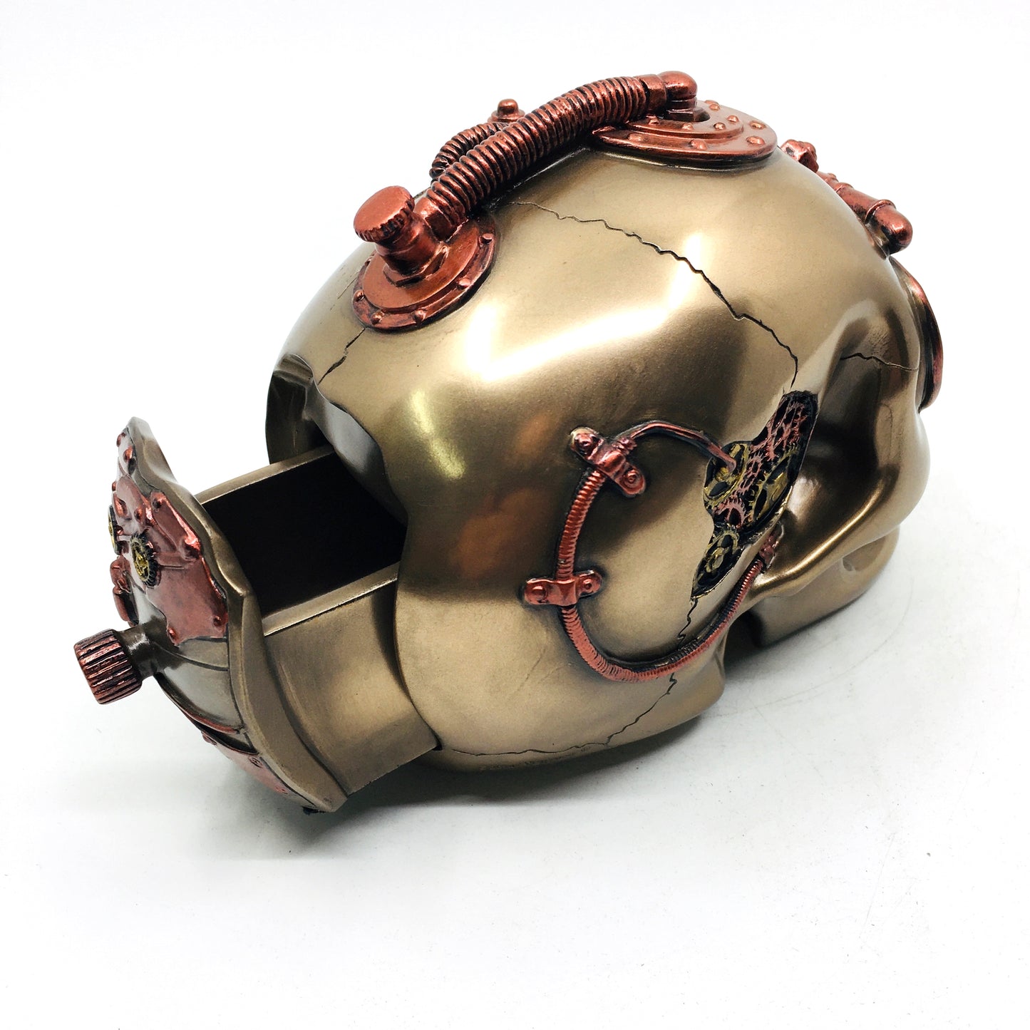 Gizli Bölmeli Çekmeceli Steampunk Kurukafa Biblo Kutu