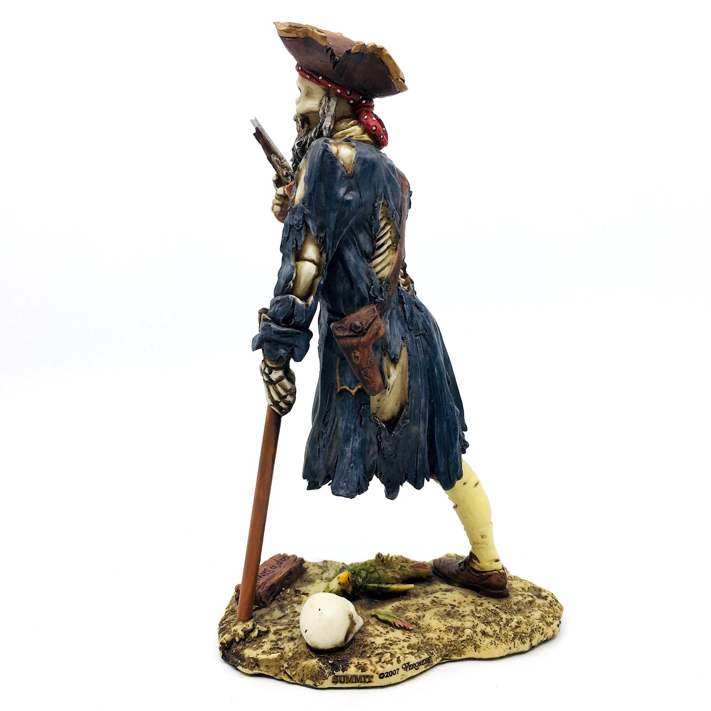 Skeleton Pirate John Silver Colored Decorative Figurine