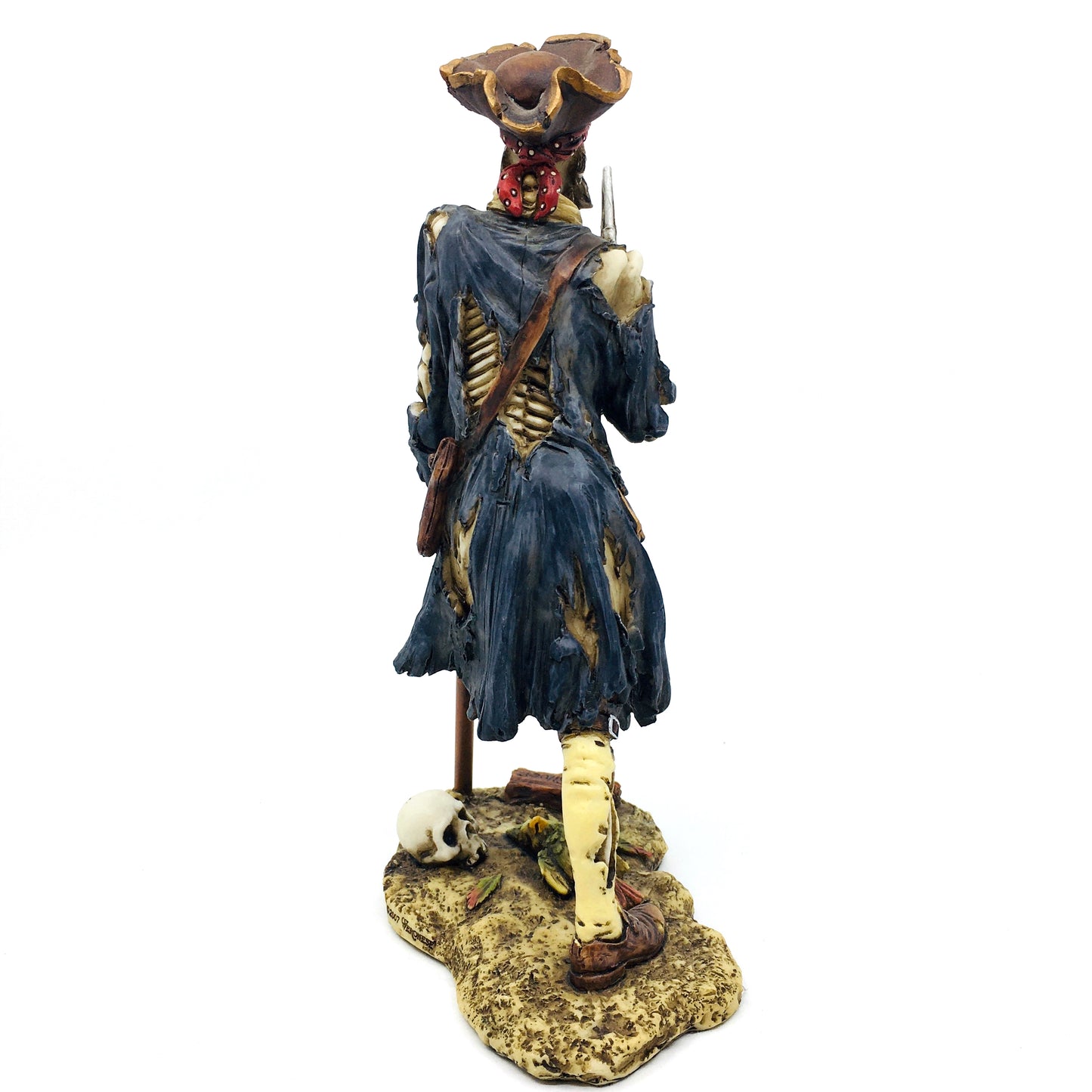 Skeleton Pirate John Silver Colored Decorative Figurine