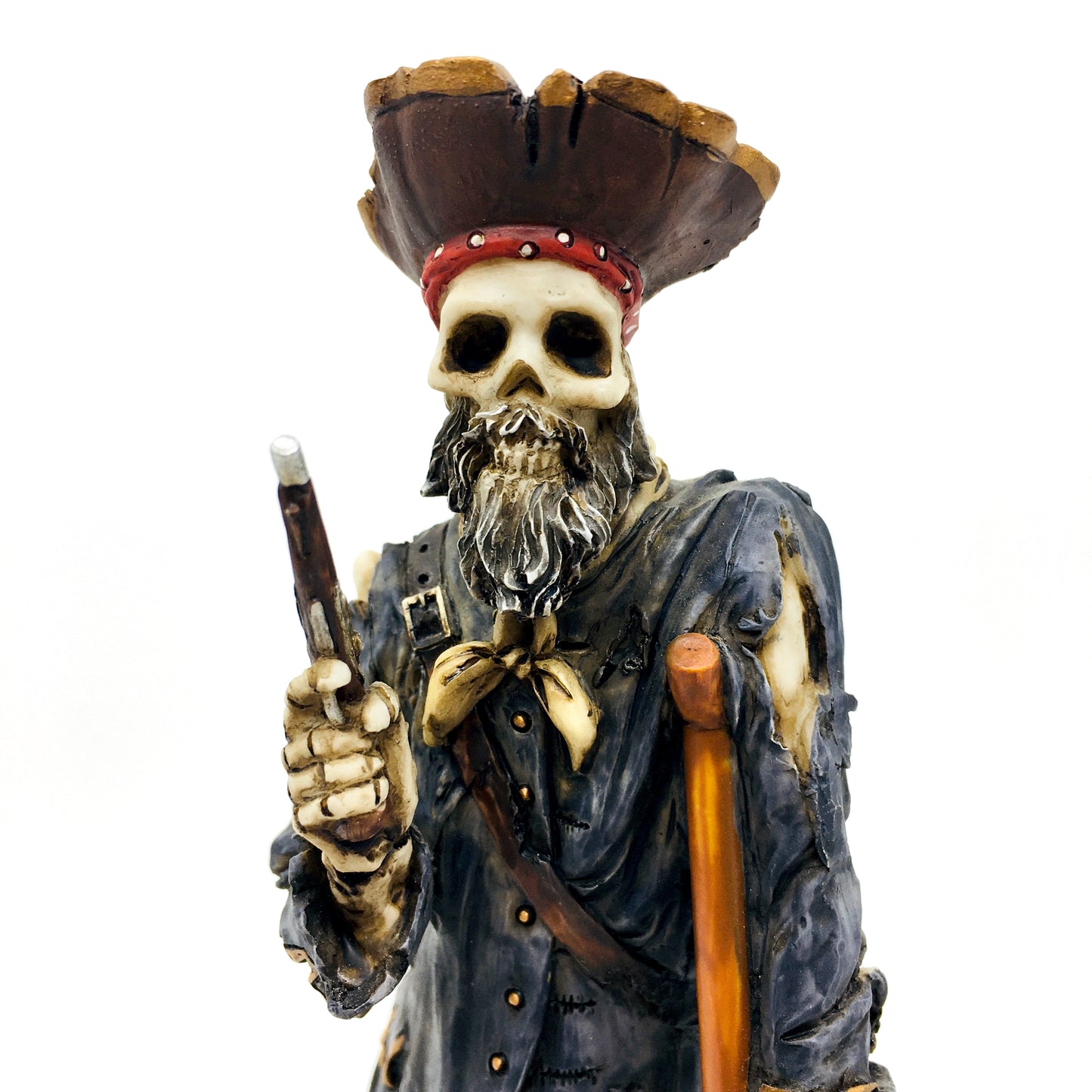 Skeleton Pirate John Silver Colored Decorative Figurine