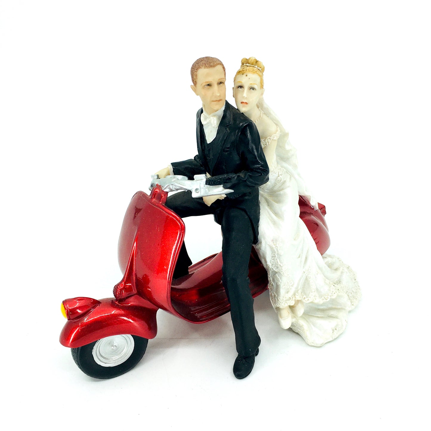 Kırmızı Motosiklet Üstünde Gelin ve Damat Biblosu