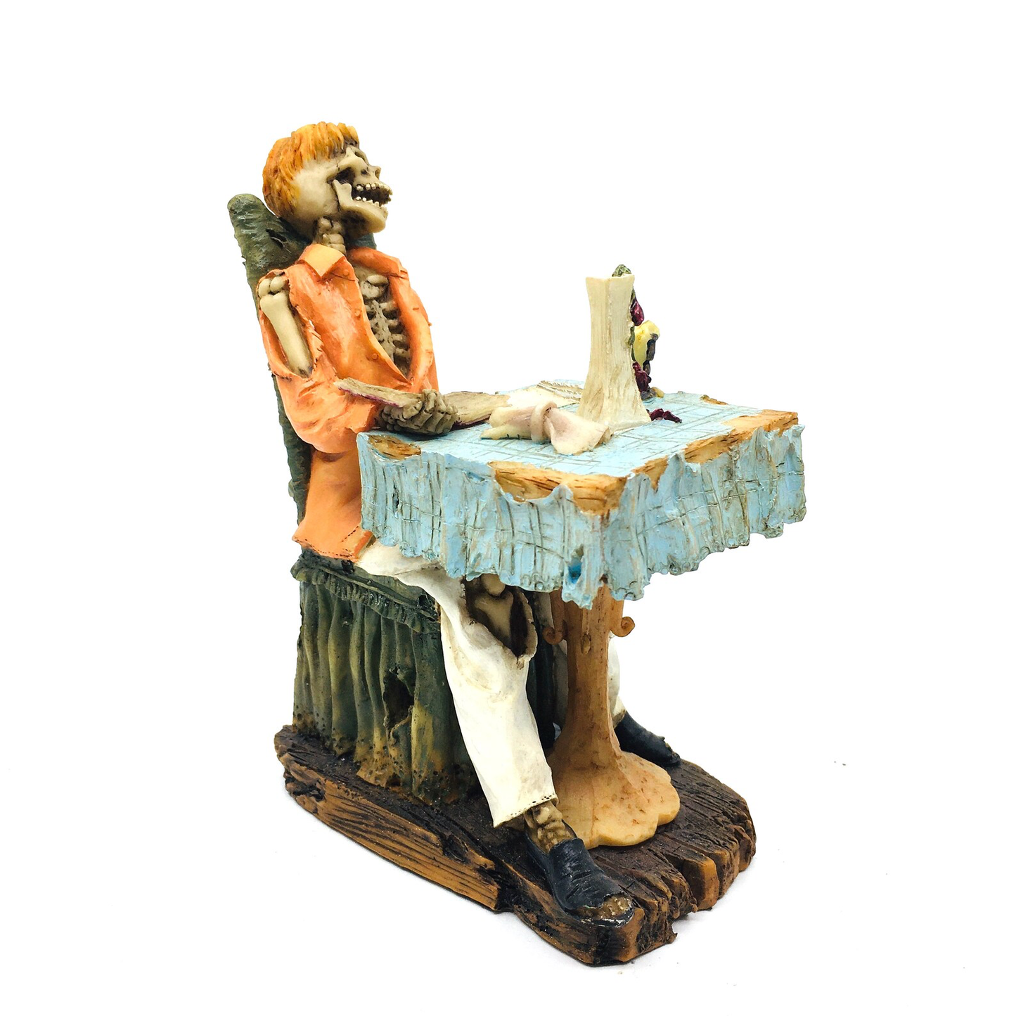Male Skeleton Figurine Waiting for the Perfect Meal
