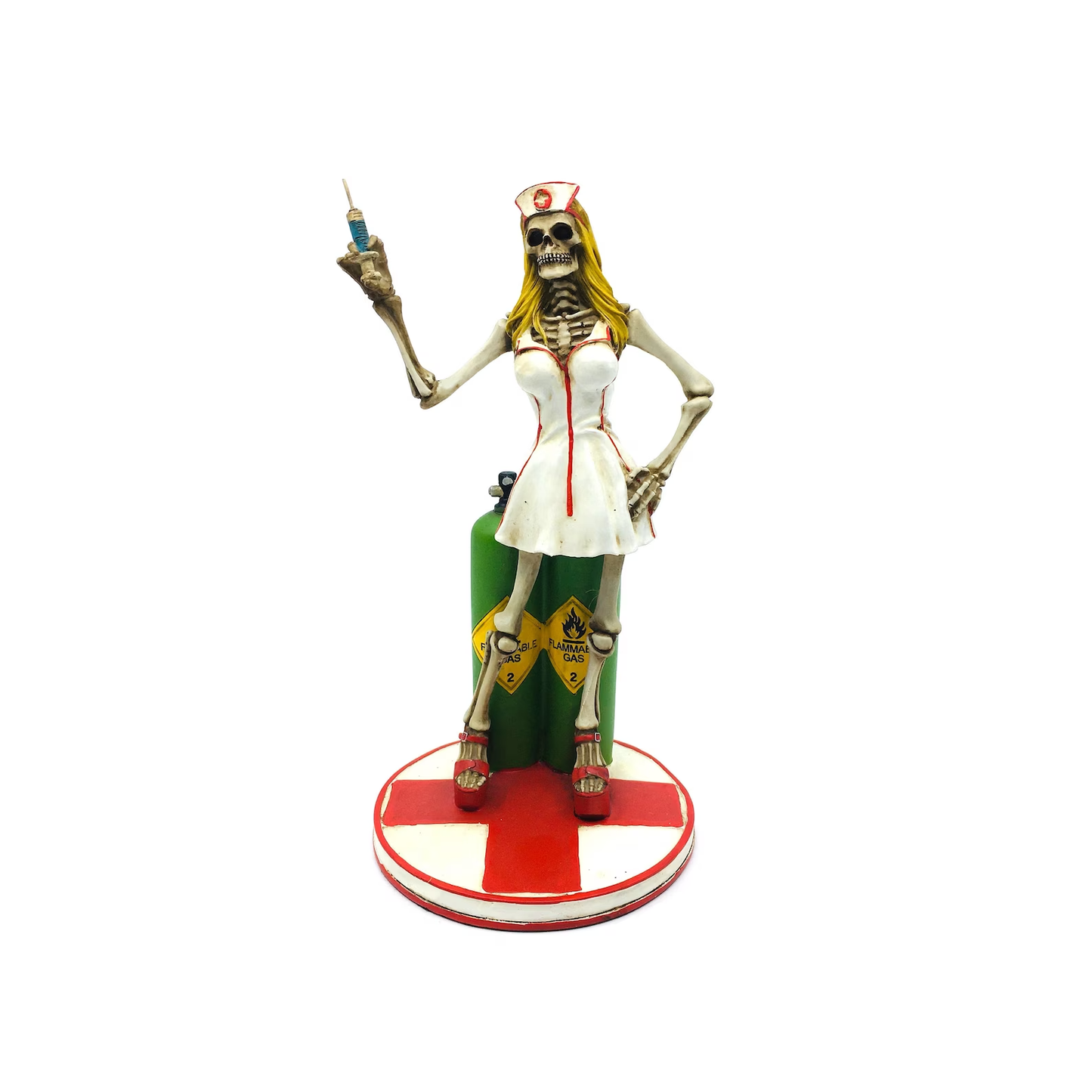 Blonde Skeleton Nurse Figurine