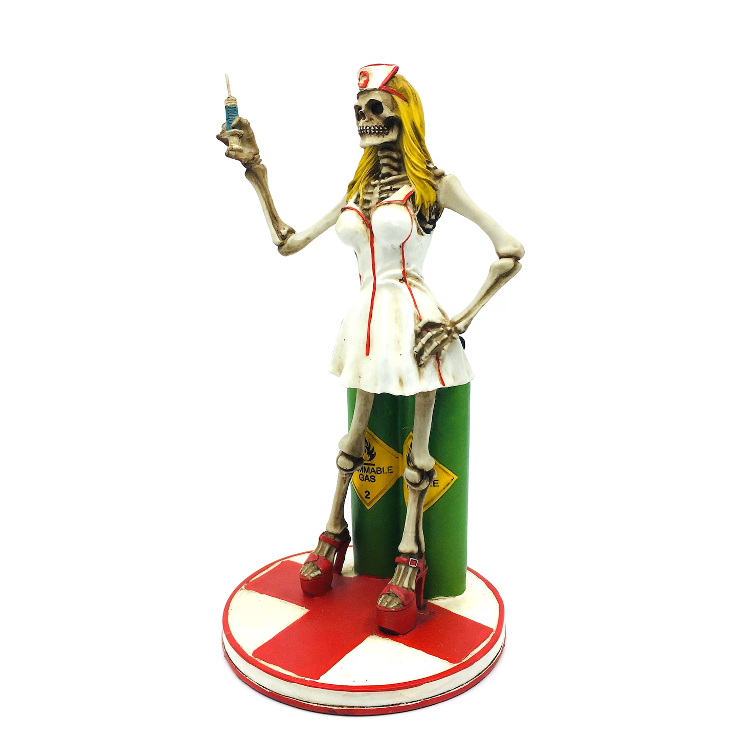 Blonde Skeleton Nurse Figurine