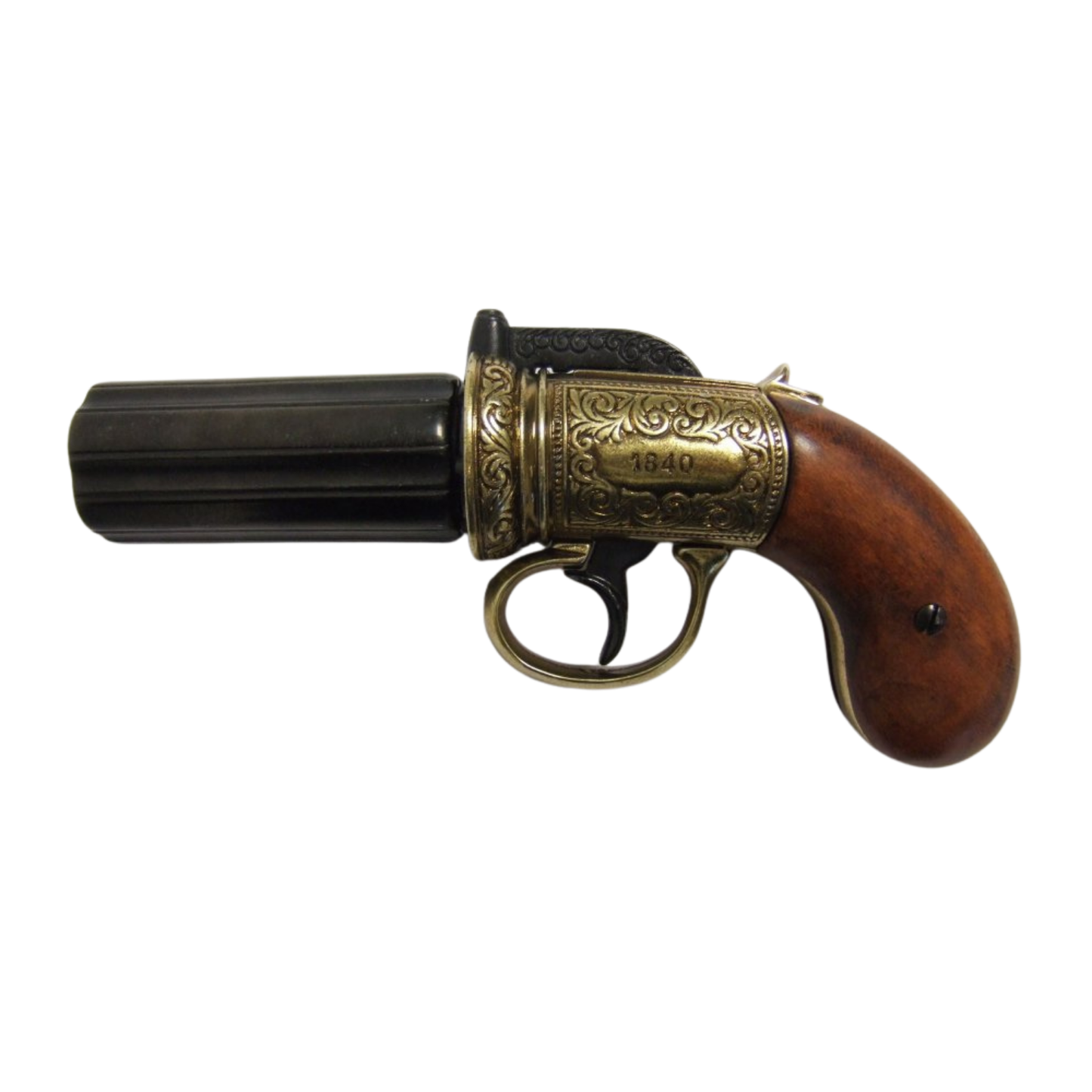 Denix 6 Namlulu Pepperbox Koleksiyonluk Revolver Model Tabanca - ENGLAND 1840
