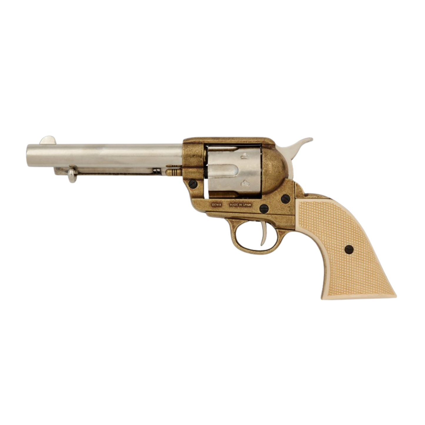 Denix Peacemaker Gold ve Beyaz Revolver Tabanca Replikası - 30.5 cm