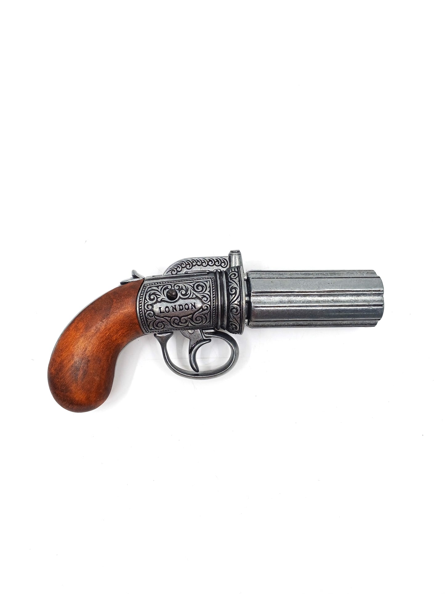 Denix 6 Namlulu Pepperbox Revolver Koleksiyonluk Model Tabanca – İngiltere 1840