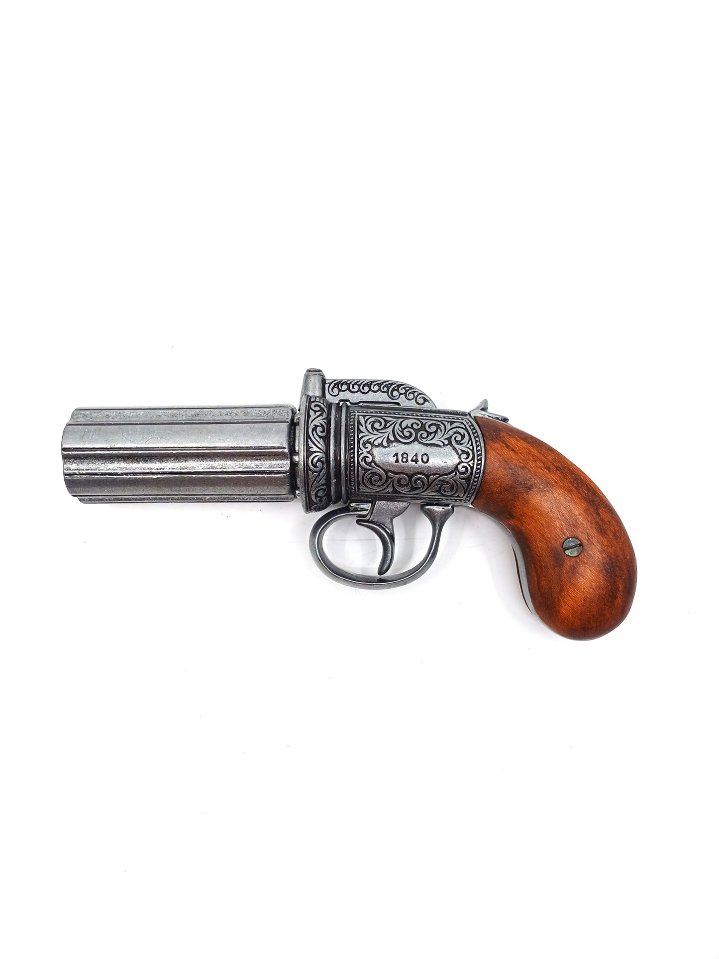 Denix 6 Namlulu Pepperbox Revolver Koleksiyonluk Model Tabanca – İngiltere 1840