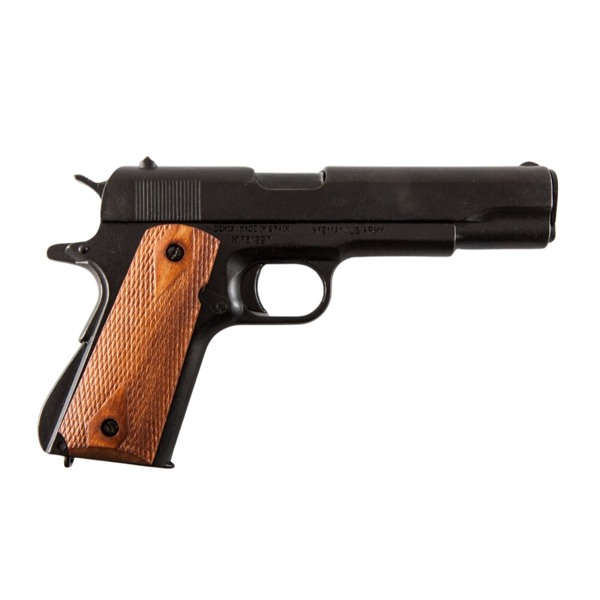 Denix Colt M1911A1 Siyah Gravürlü Otomatik Tabanca Replikası – ABD 1911