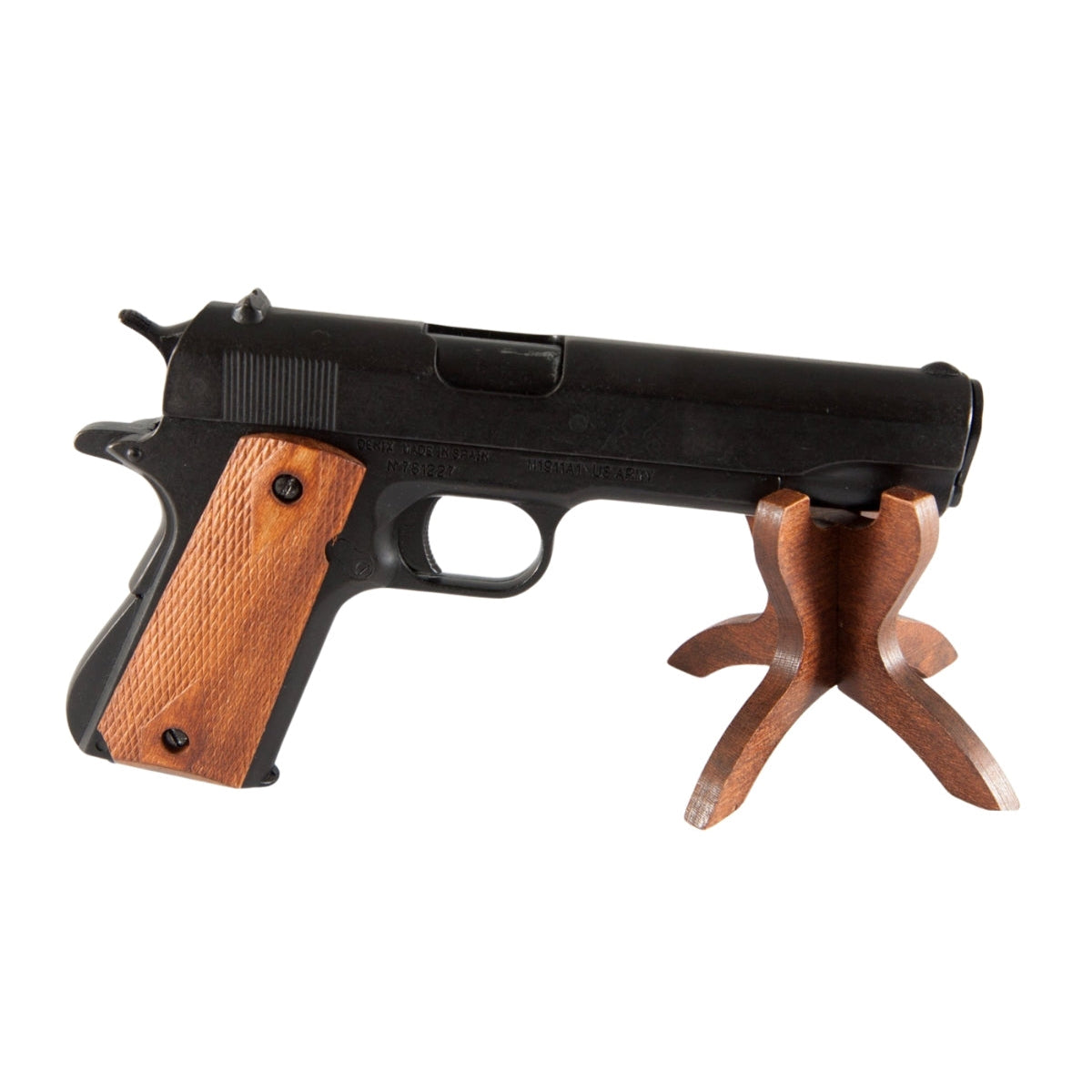 Denix Colt M1911A1 Siyah Gravürlü Otomatik Tabanca Replikası – ABD 1911