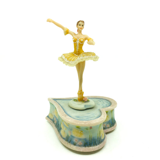 Dönen Sarı Balerinli Kurmalı Müzik Kutusu