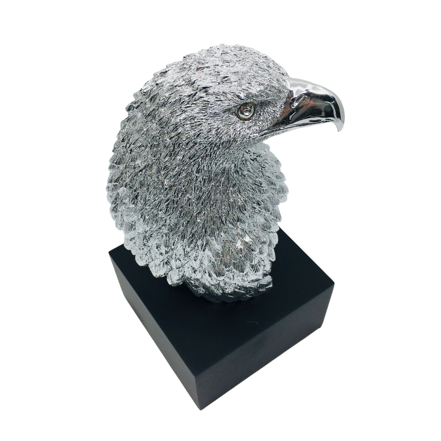 Gümüş Renkli Parlak Kartal Başı Dekoratif Masa Objesi