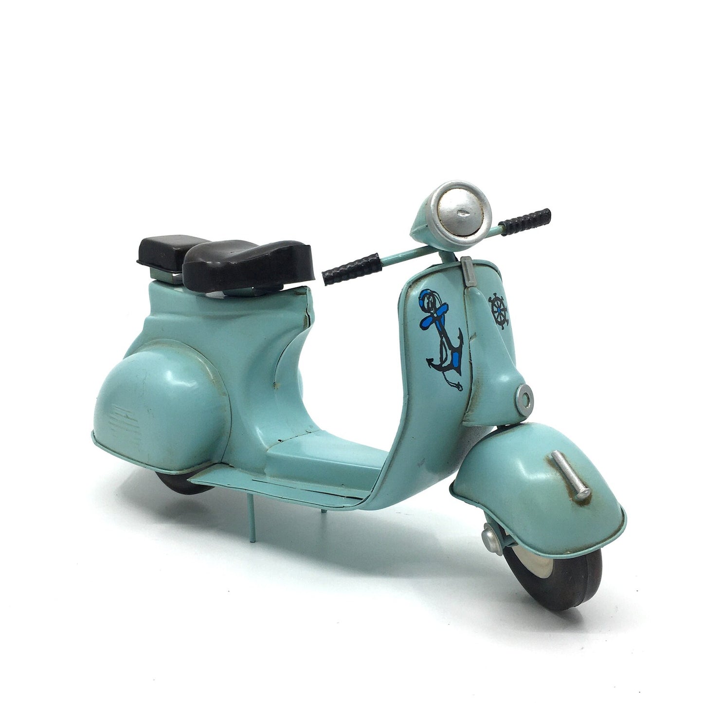 Klasik Mavi Dekoratif Eskitme Vespa Scooter Biblosu
