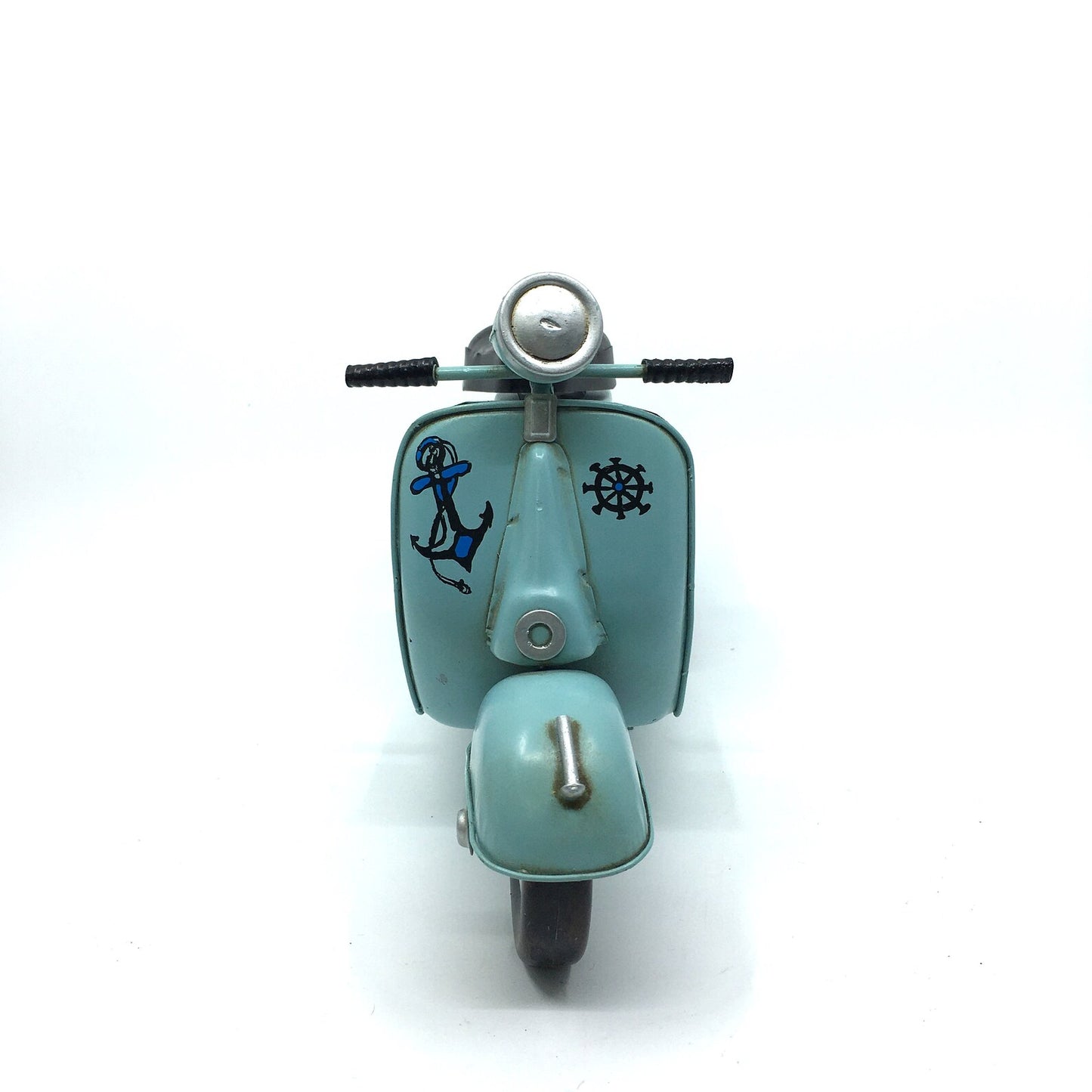 Klasik Mavi Dekoratif Eskitme Vespa Scooter Biblosu