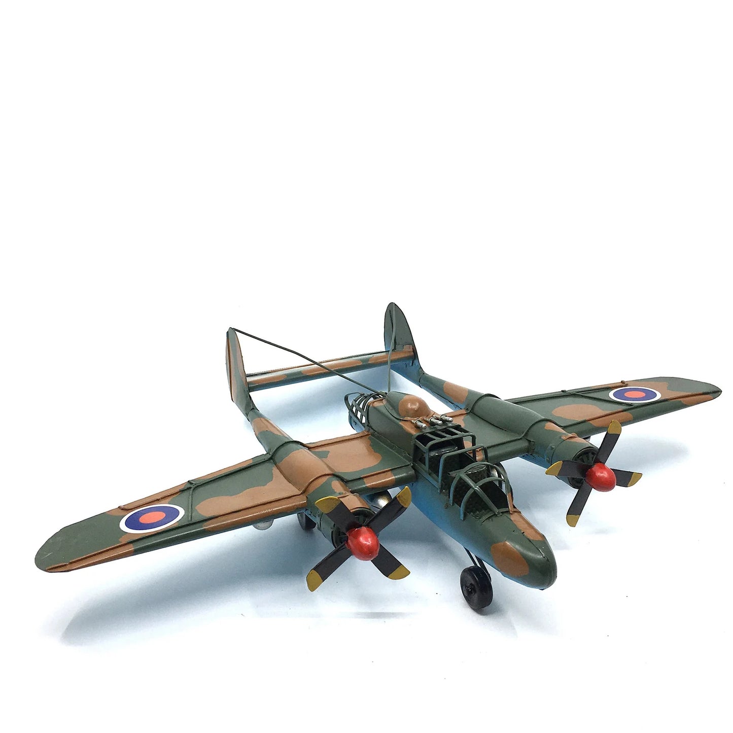 Camouflage Patterned Metal Decorative Military Aircraft Figurine