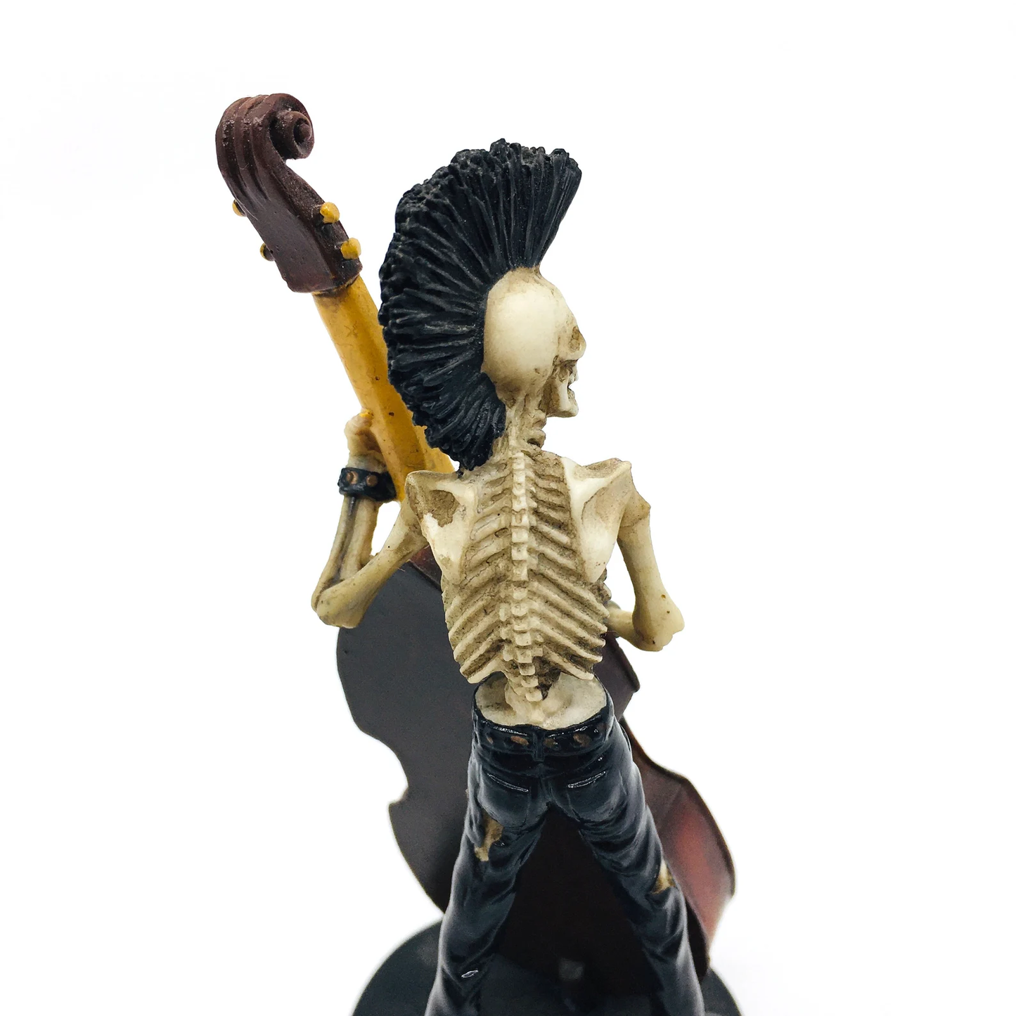 Punk Skeleton Double Bass Player Fun Figurine
