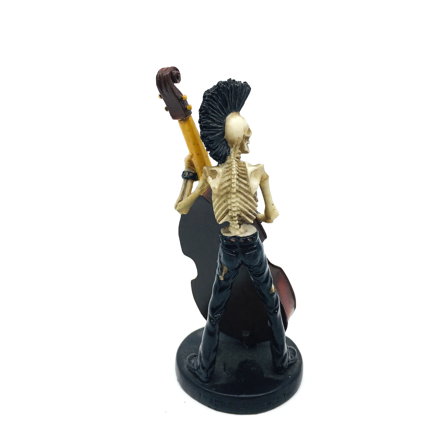 Punk Skeleton Double Bass Player Fun Figurine