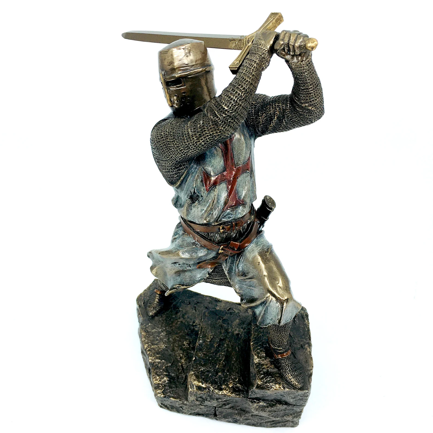 Medieval Templar Figurine Fighting with His Sword