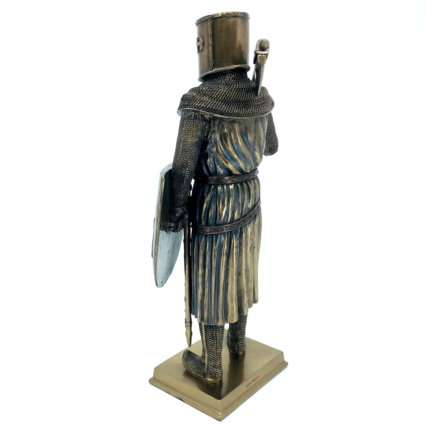 Armored Medieval Templar Figurine with Ax and Shield
