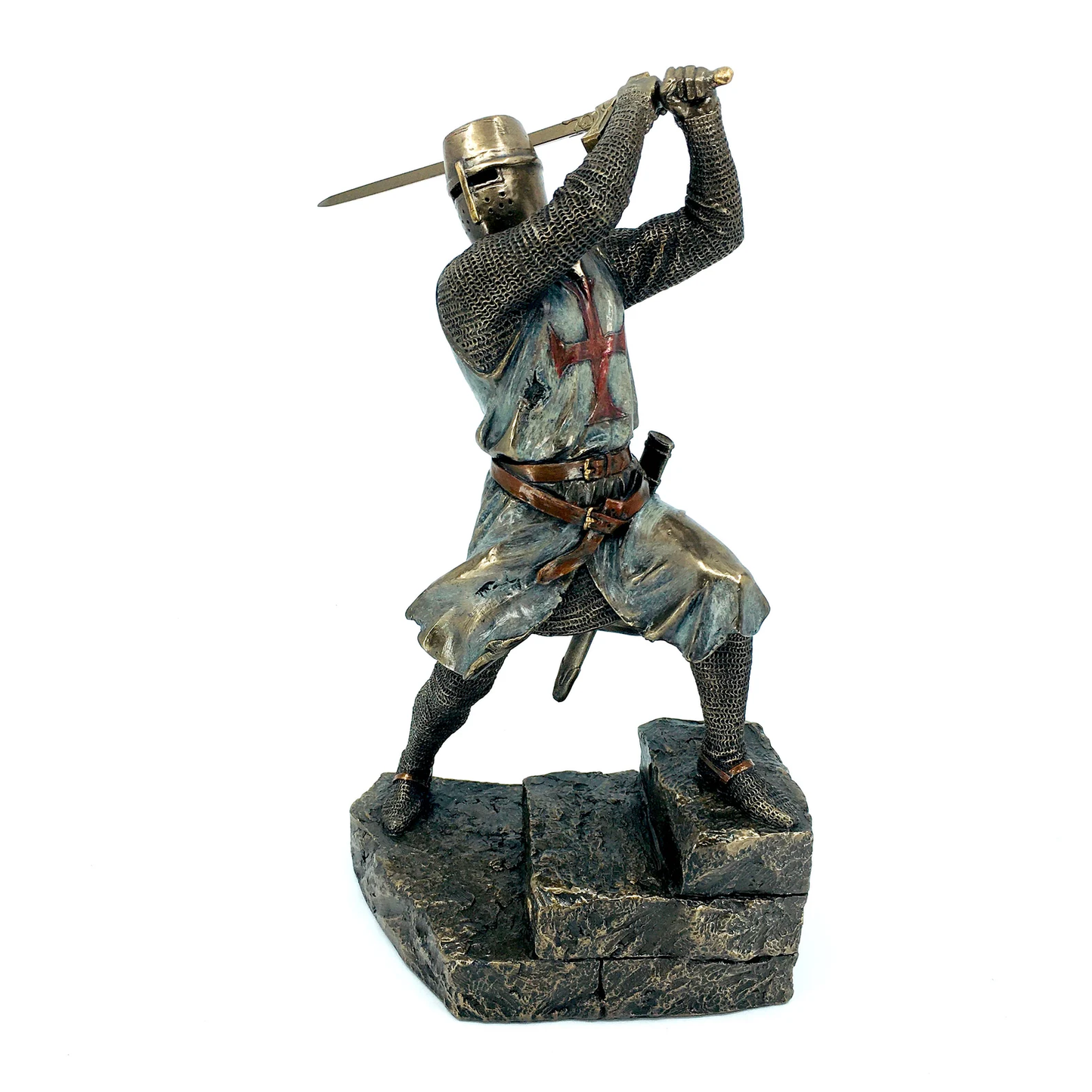 Medieval Templar Figurine Fighting with His Sword