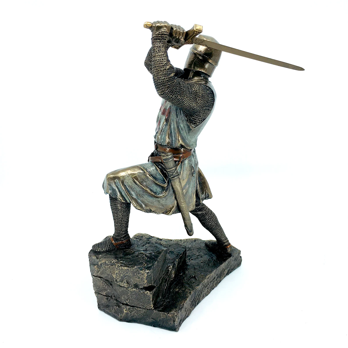 Medieval Templar Figurine Fighting with His Sword