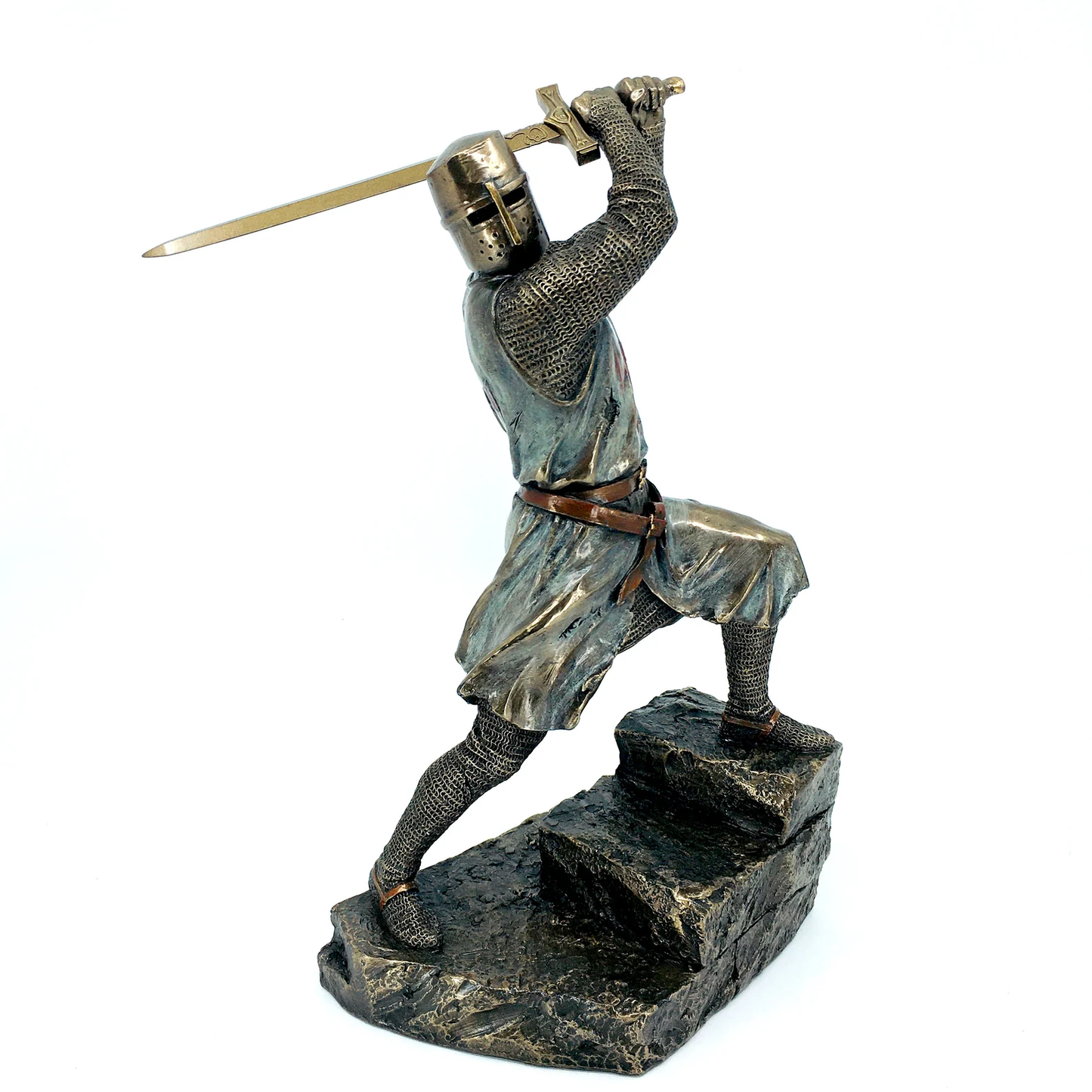 Medieval Templar Figurine Fighting with His Sword