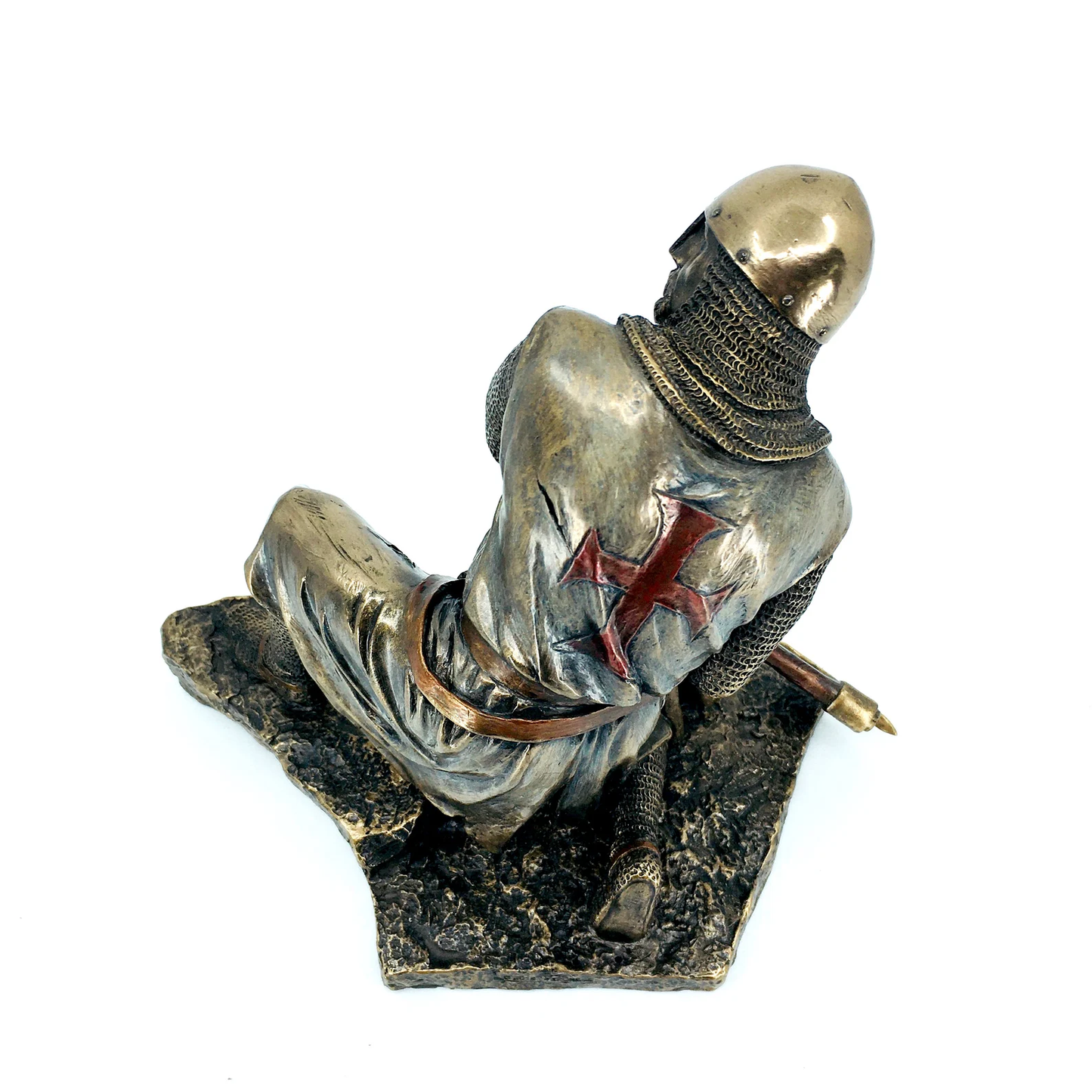 Balta ile Savaşan Orta Çağ Tapınak Şövalyesi Koleksiyonluk Biblo