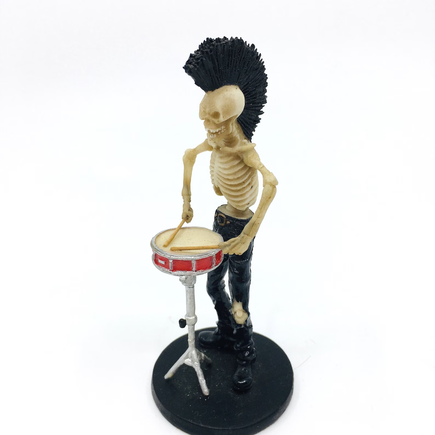 Punk Drummer Fun Skeleton Figurine
