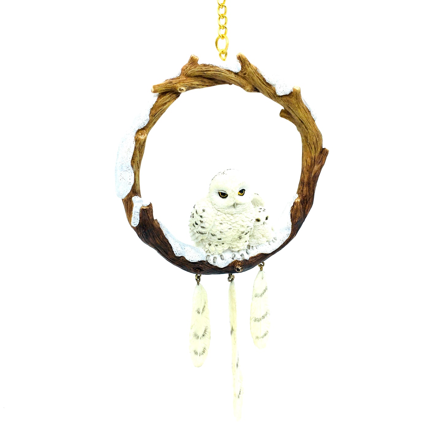 Swingable Wall and Door Ornament with Snowy Owl Figure