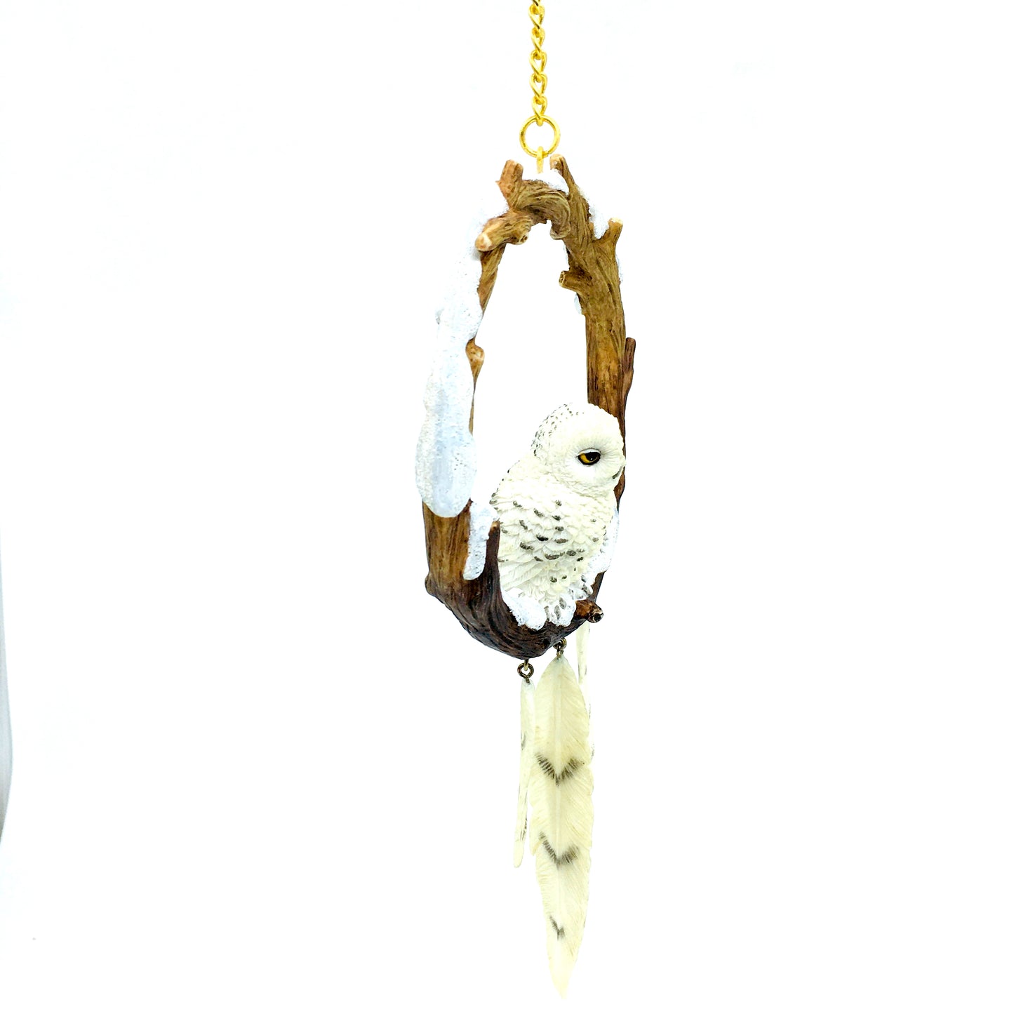 Swingable Wall and Door Ornament with Snowy Owl Figure