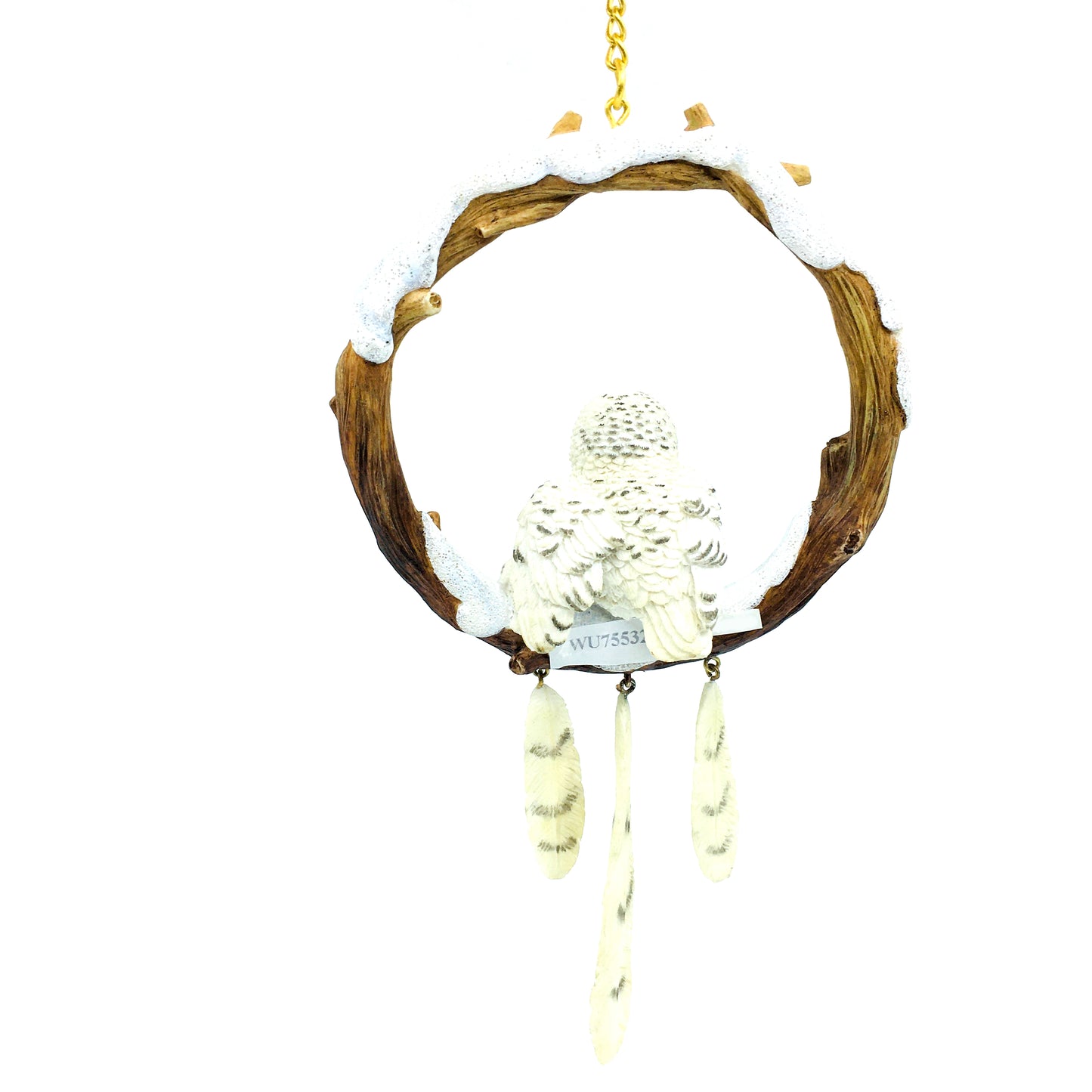 Swingable Wall and Door Ornament with Snowy Owl Figure