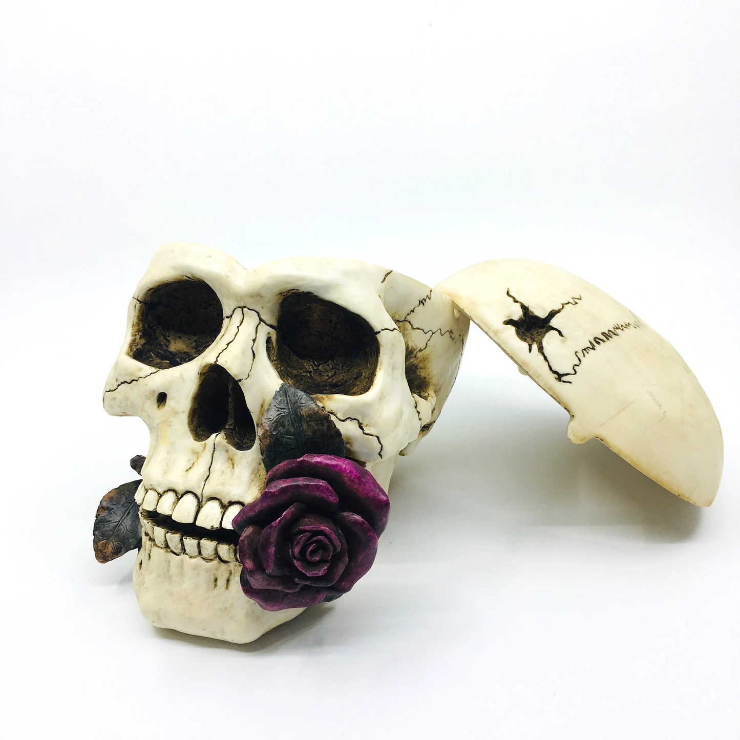 Skull Shaped Ashtray with Decorative Lid