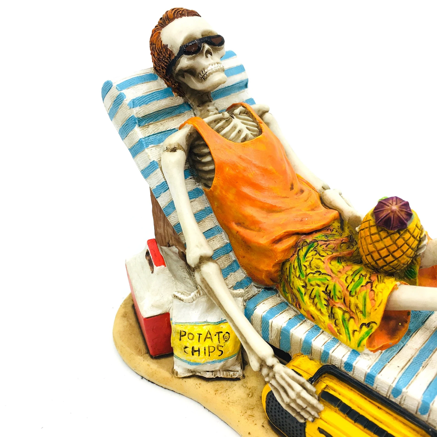 Vacation Loving Summer House Male Skeleton Figurine