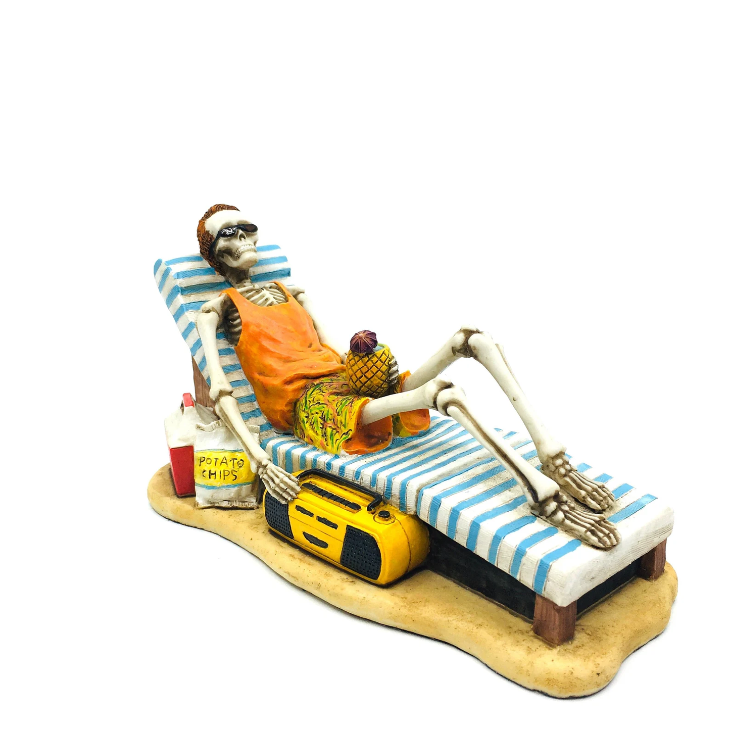 Vacation Loving Summer House Male Skeleton Figurine