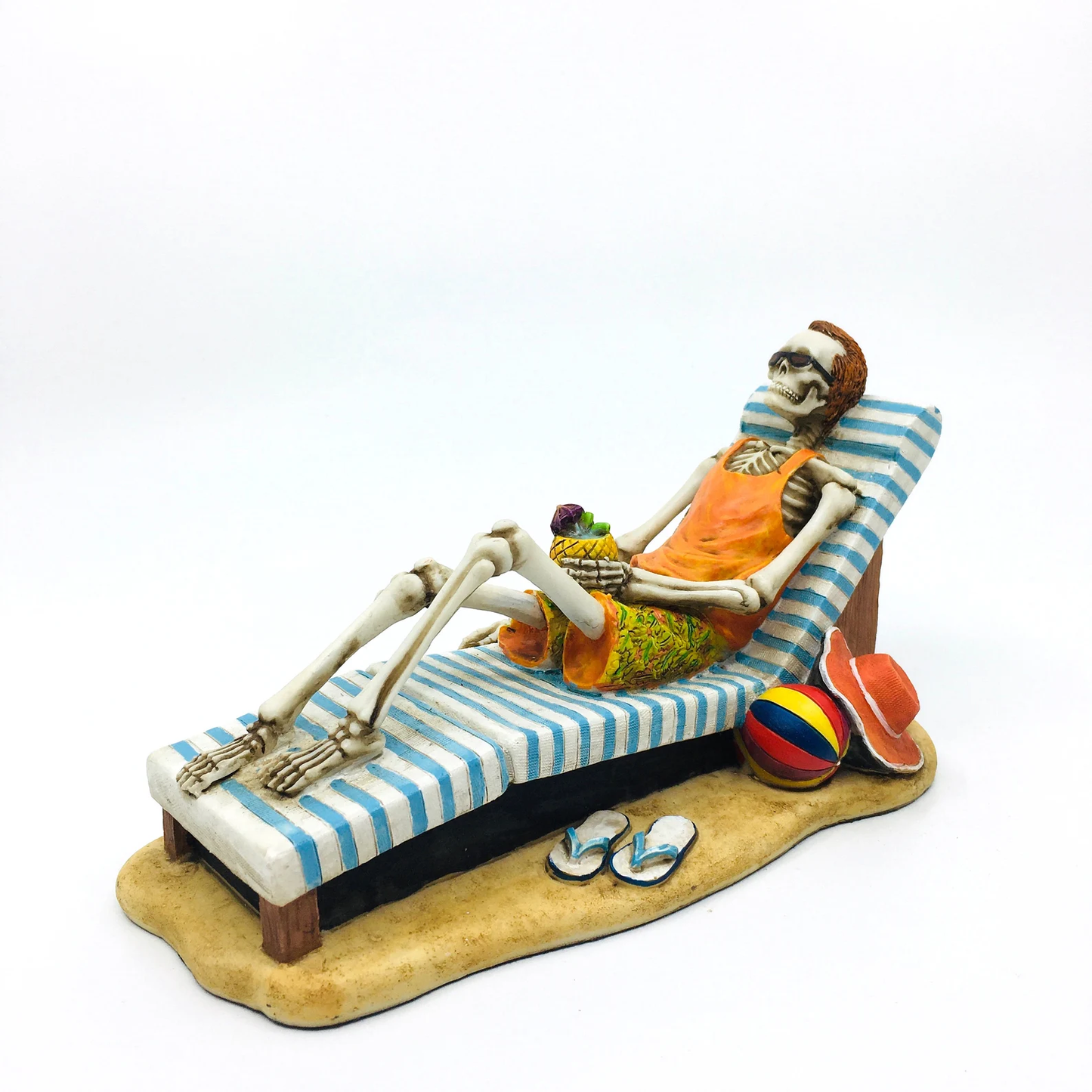 Vacation Loving Summer House Male Skeleton Figurine