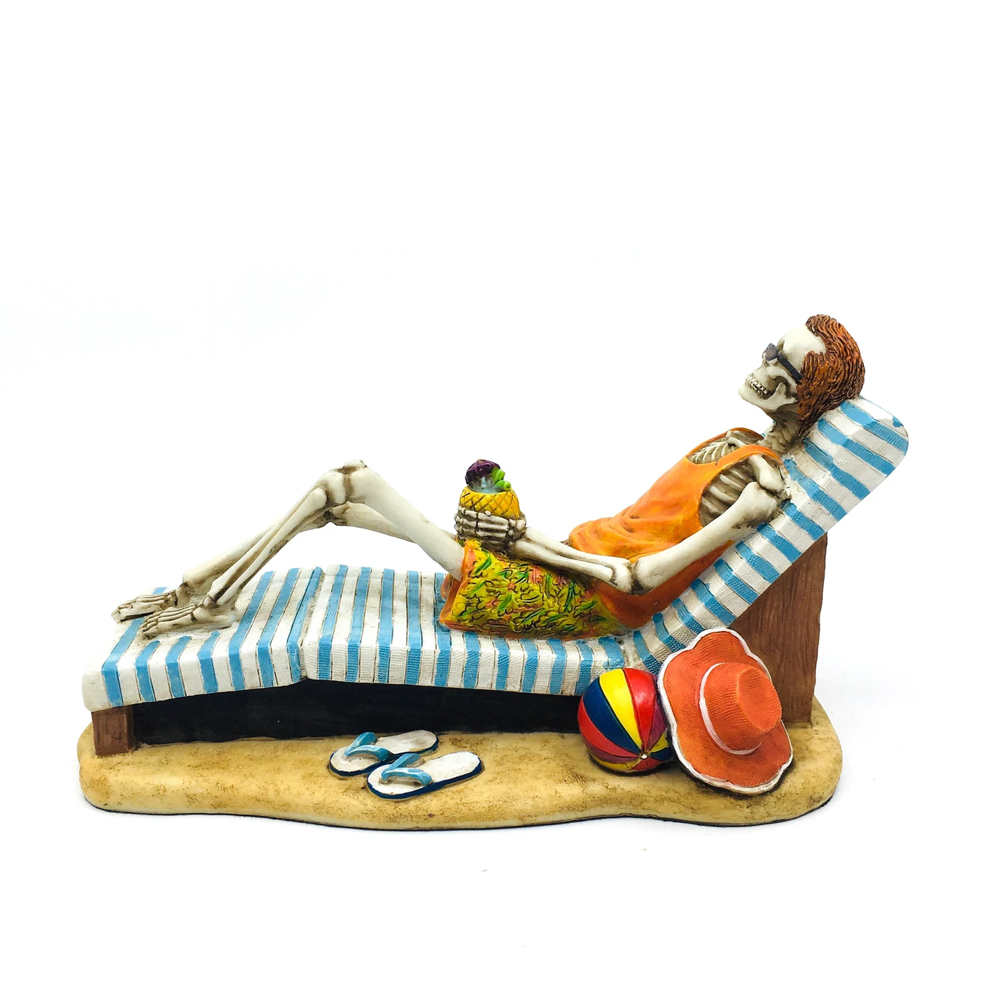 Vacation Loving Summer House Male Skeleton Figurine