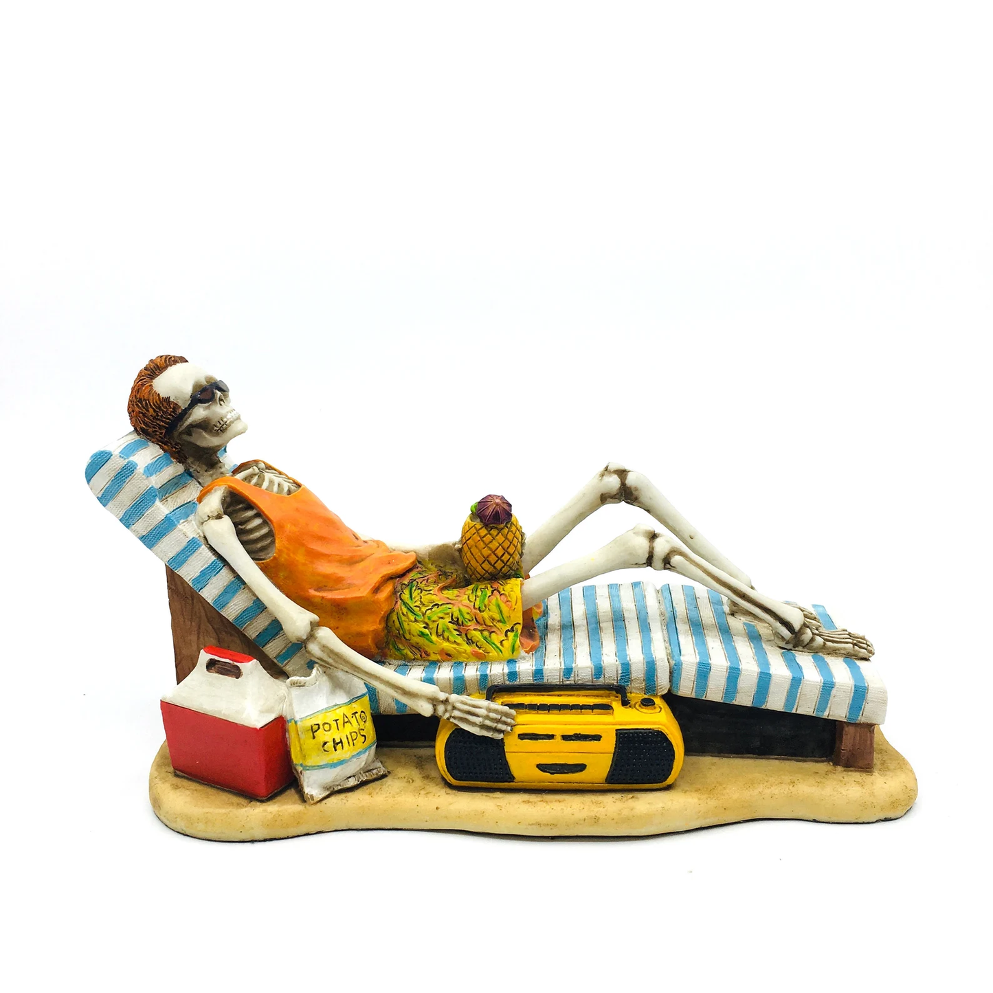 Vacation Loving Summer House Male Skeleton Figurine