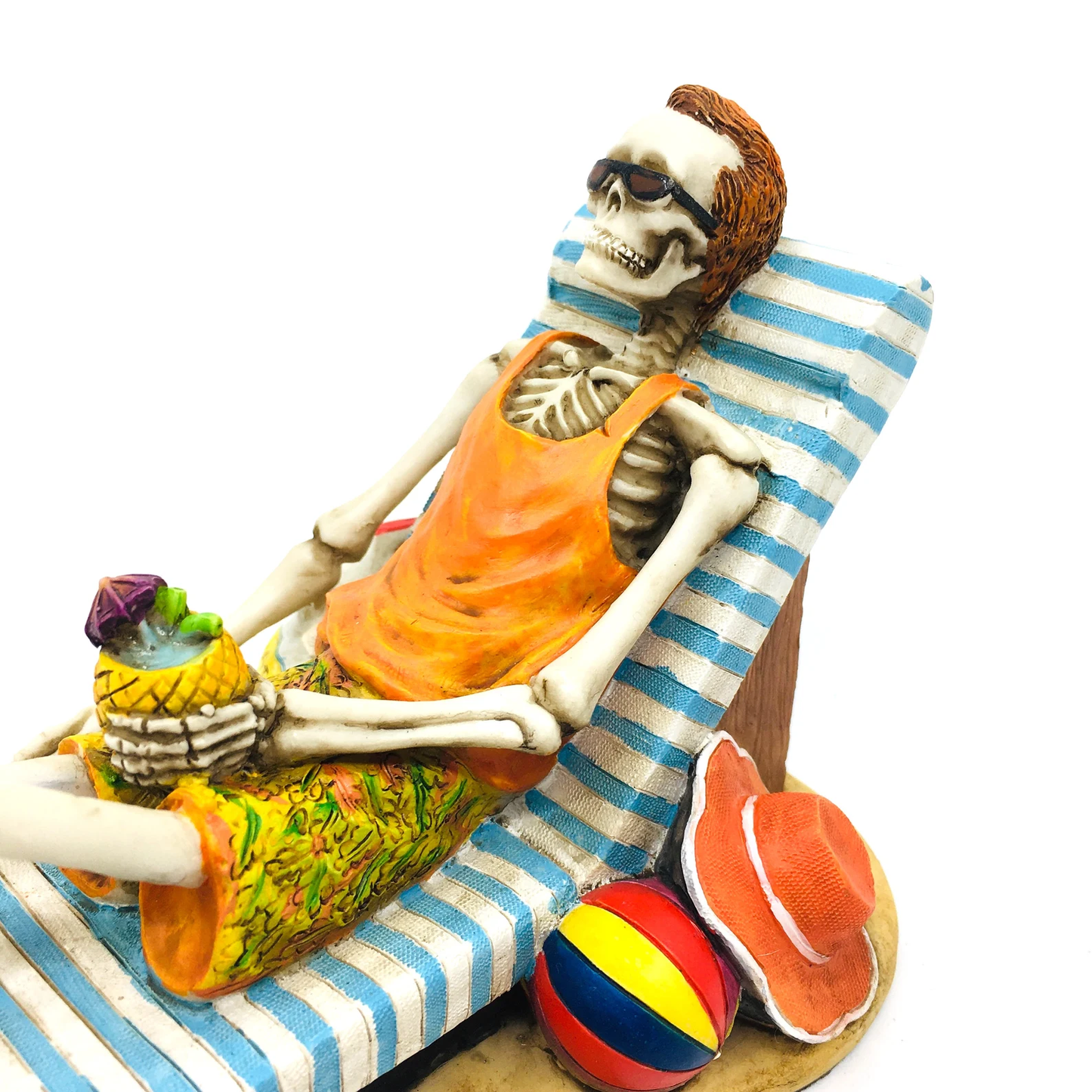 Vacation Loving Summer House Male Skeleton Figurine