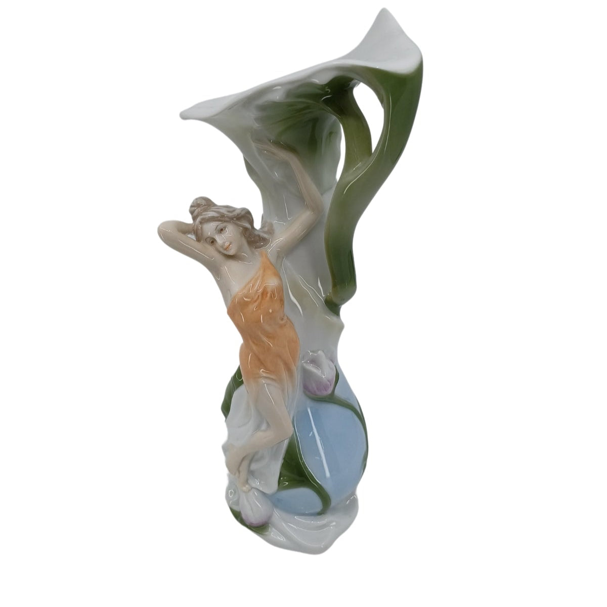 Kadın ve Çiçek Figürlü Dekoratif Porselen Vazo - Veronese Design