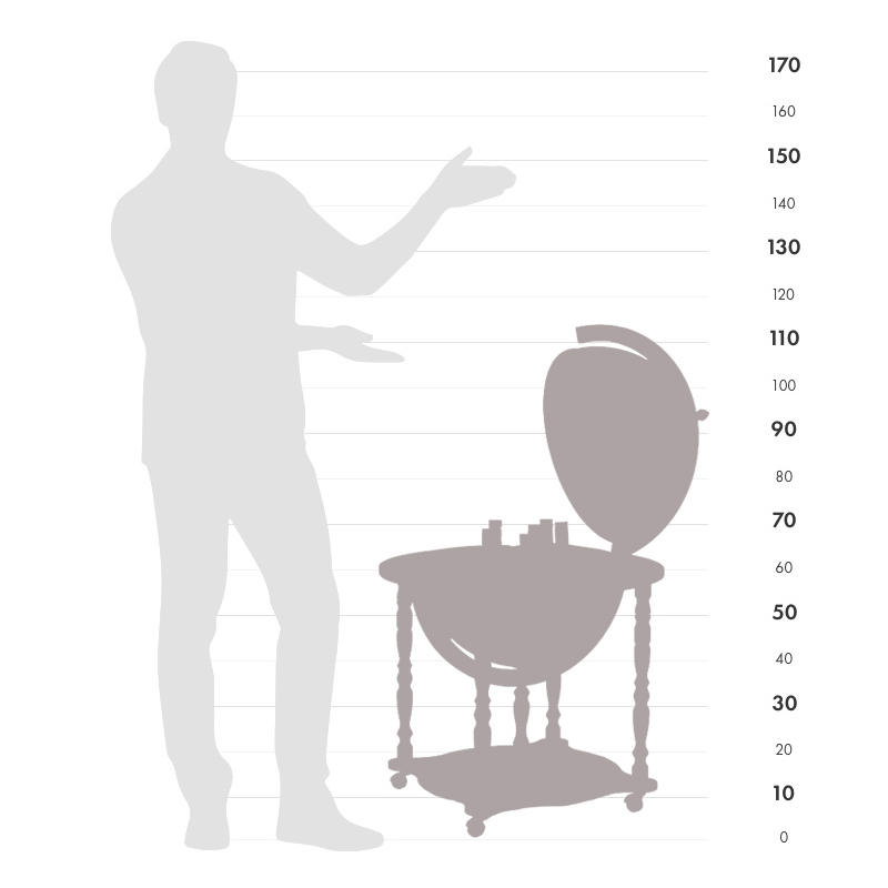 Zoffoli Dedalo Laguna Ayaklı ve Tekerlekli Klasik Atlas Mobil İçki Dolabı
