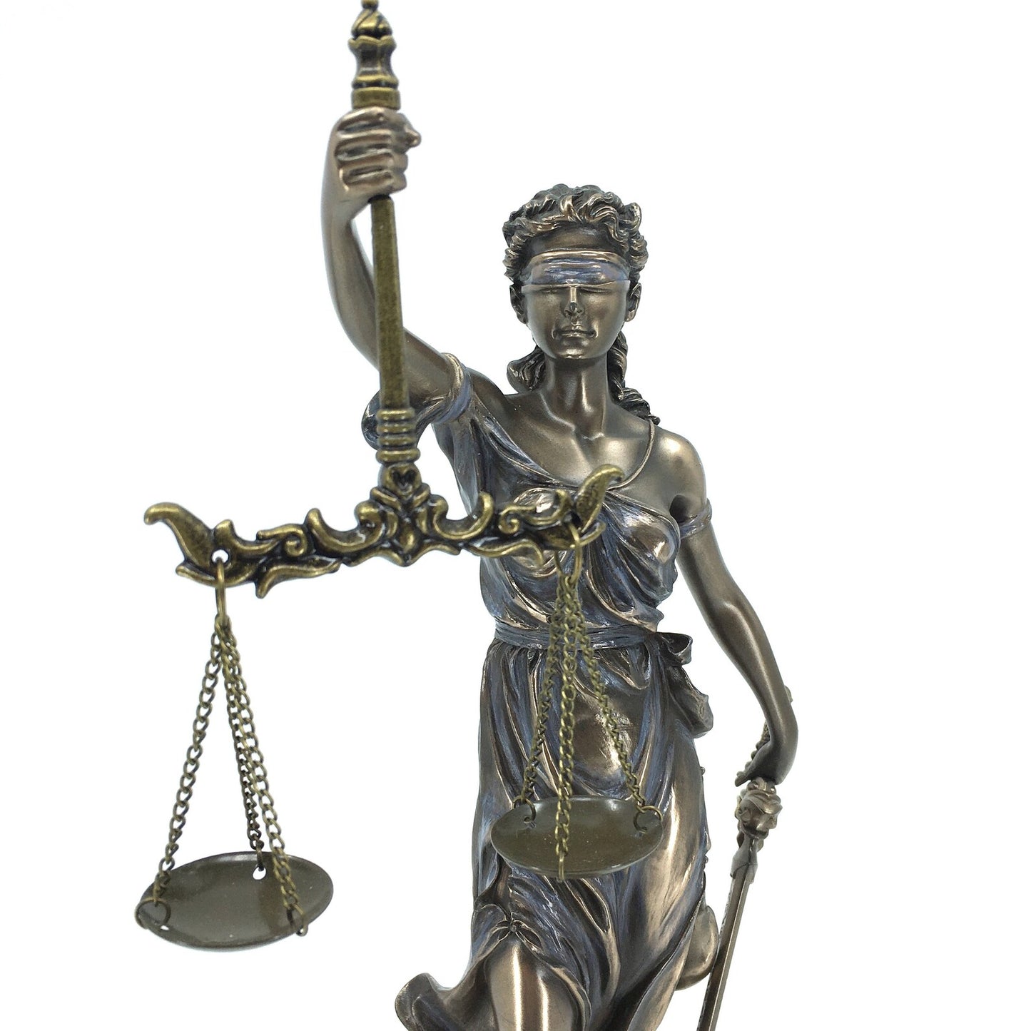 Bronz Kaplama Adalet Tanrıçası Themis Heykeli - Veronese Design WU71832A4