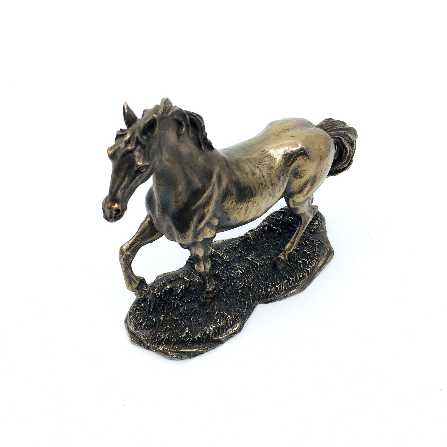 Bronze Color Small Tabletop Horse Figurine