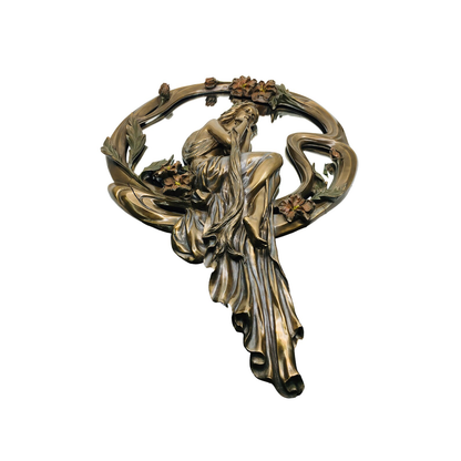 Art Nouveau Design Decorative Wall Mirror with Female Figure